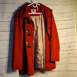Laundry By Shelli Segal Red Toggle Button Front Jacket Coat,Polyster ,Large